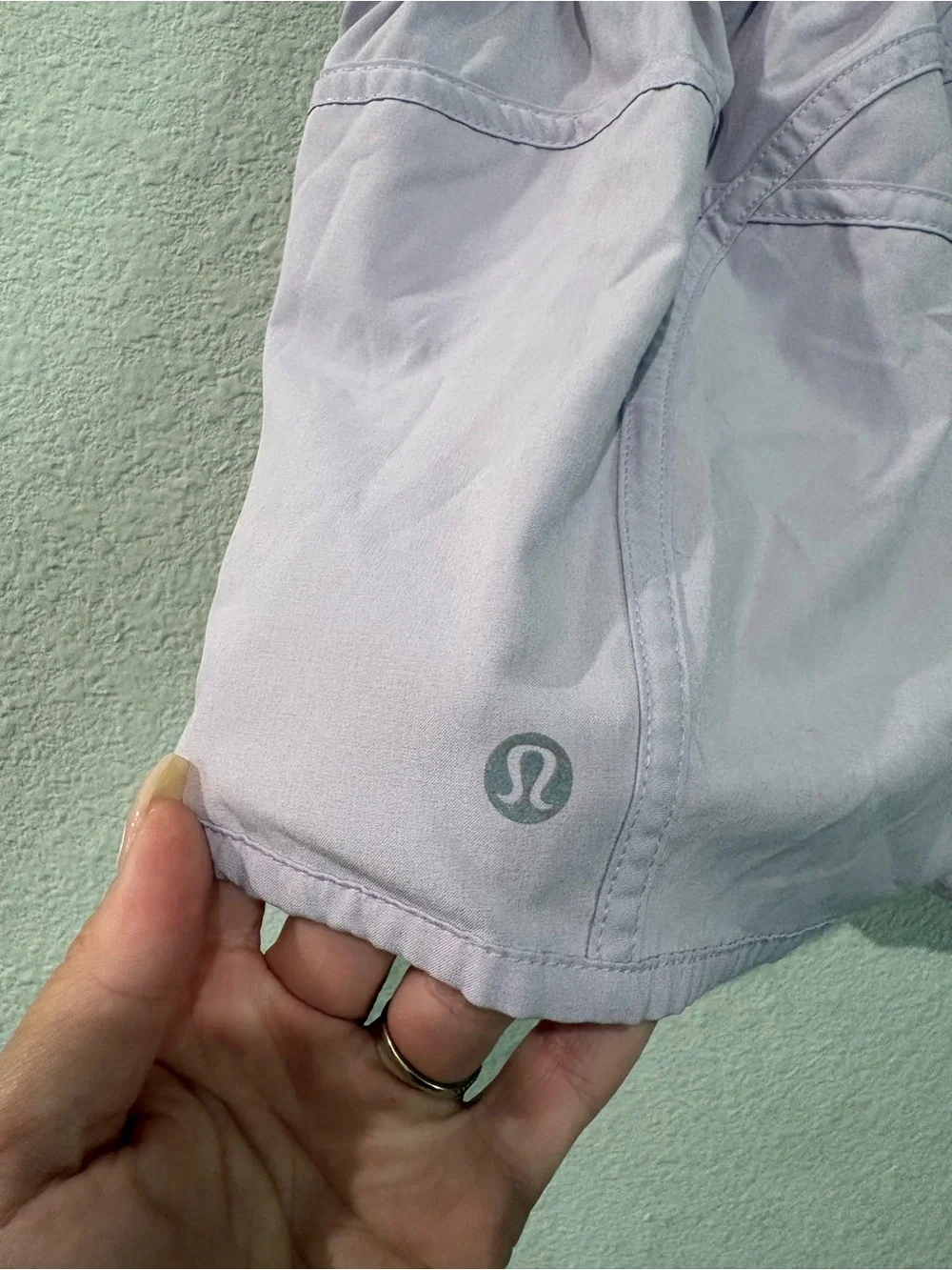 lululemon athletica Light Pink Athletic Shorts with Striped Waistband